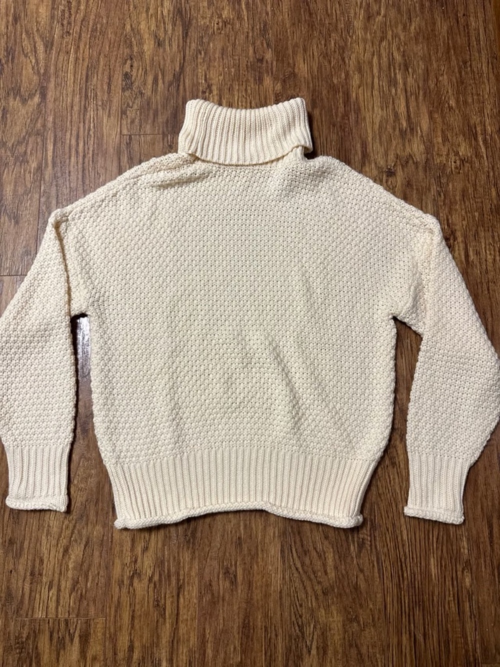Chunky Oversized Knit Pullover Sweater Cream Size Small